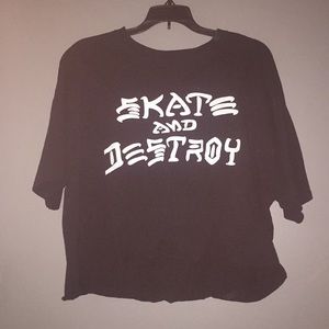 Thrasher unisex skate and destroy shirt cropped